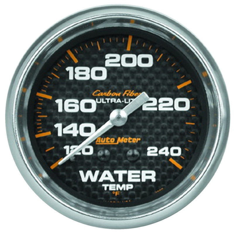 Autometer Carbon Fiber 2-5/8in 120-240 Deg F Mechanical Water Temp Gauge - Burkken Auto Parts