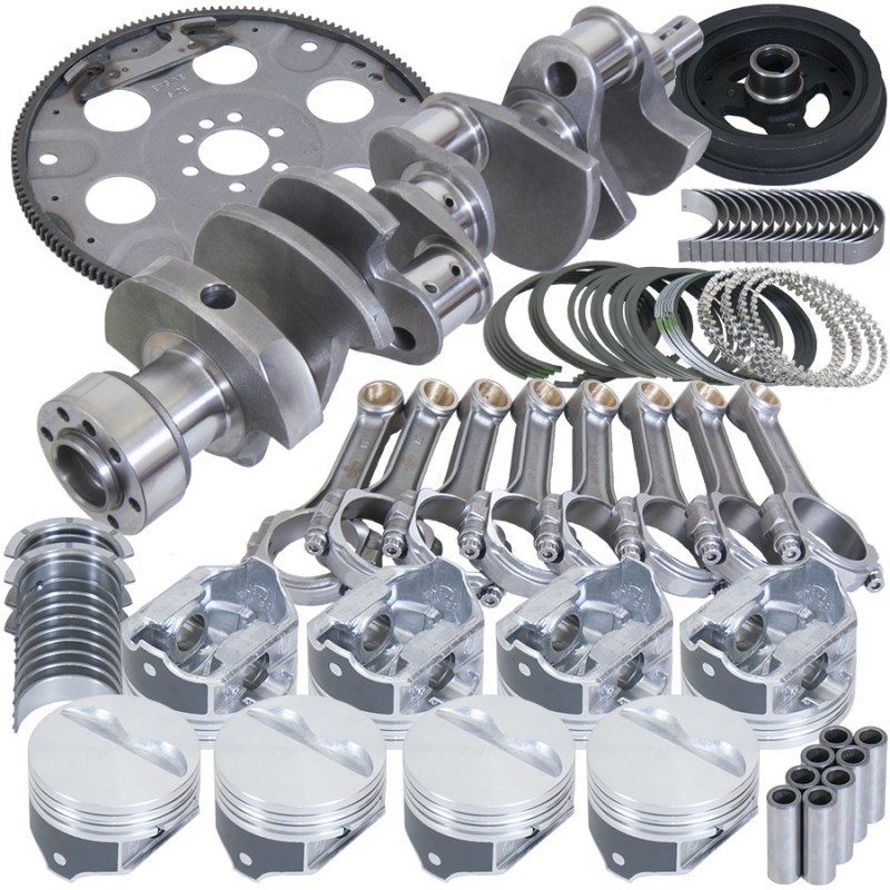 Eagle Chevy 350 1Pc 3.750in Crank 5.700in I-Beam Rods 4.060in Pistons 153 Tooth FP Balanced Assembly - Burkken Auto Parts