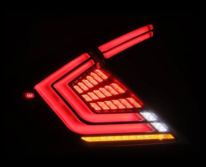 AlphaRex 16-21 Honda Civic Hatchback / Type-R FK8 Nova-Series LED Tail Lights - Black Smoke - Burkken Auto Parts