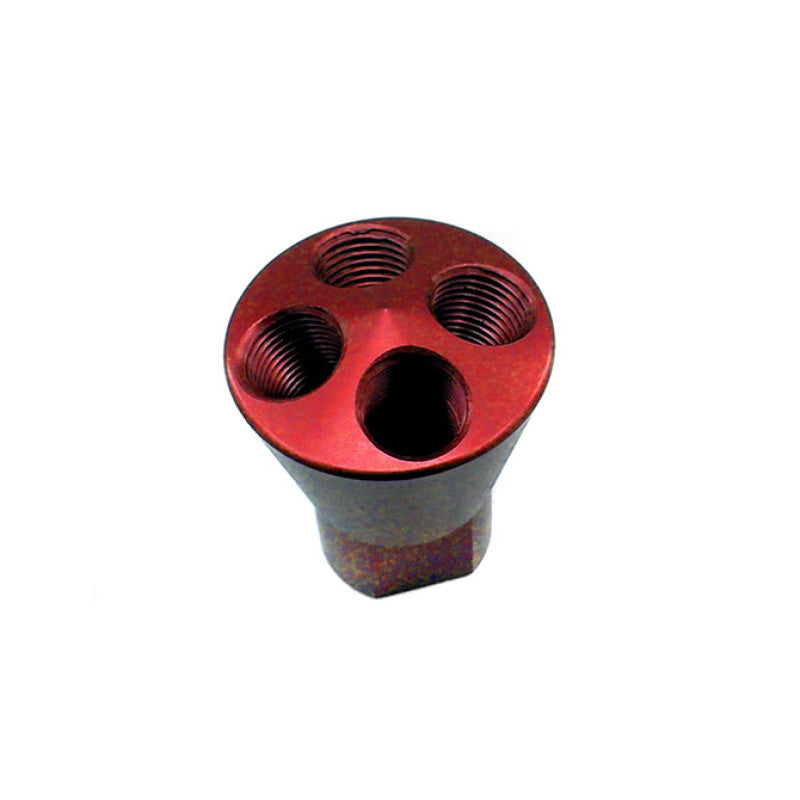 Nitrous Express 4 Port Showerhead Distribution Block - Red - Burkken Auto Parts