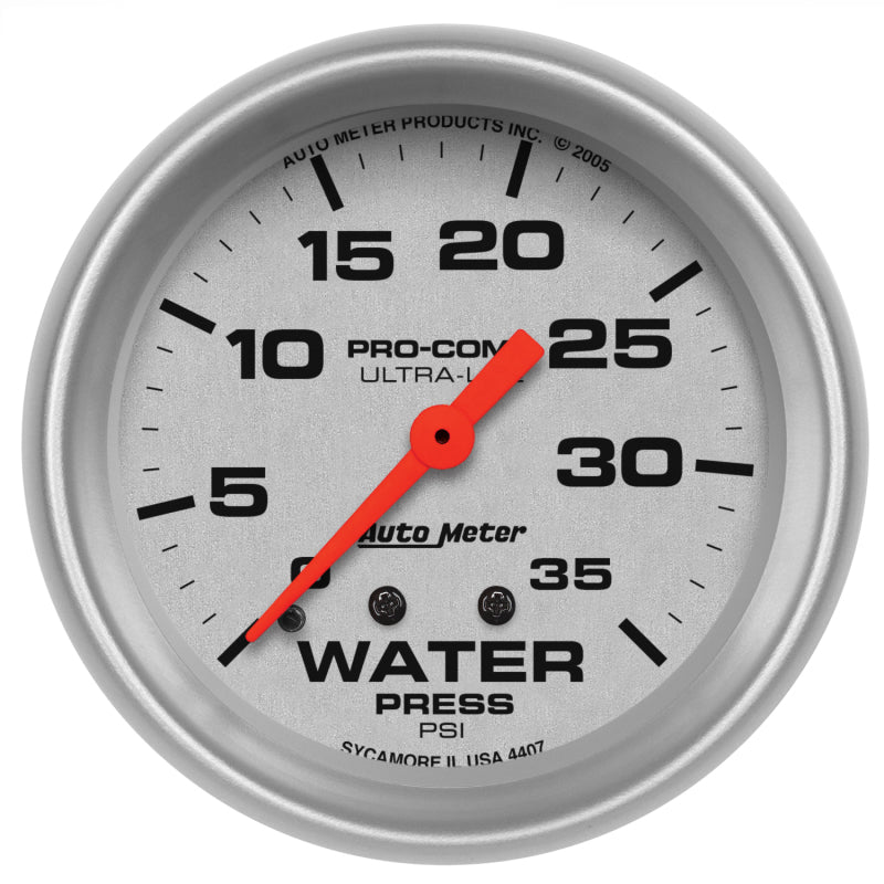 Autometer 66.7mm 35 PSI Mechanical Water Pressure Gauge - Burkken Auto Parts