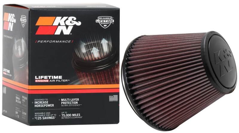 K&N Universal Air Filter 6in Flange / 7-1/2in Base / 4-1/2in Top / 6-1/2in Height - Burkken Auto Parts