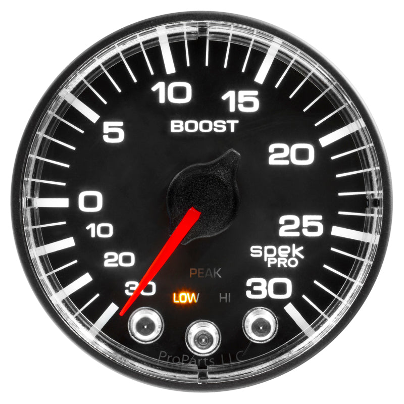 Autometer Spek-Pro 52.4mm 30inHG-30PSI Digital Stepper Motor Vac/Boost Gauge - Burkken Auto Parts
