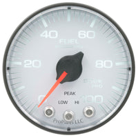 Autometer Spek-Pro Gauge Fuel Press 2 1/16in 100psi Stepper Motor W/Peak & Warn Wht/Blk - Burkken Auto Parts