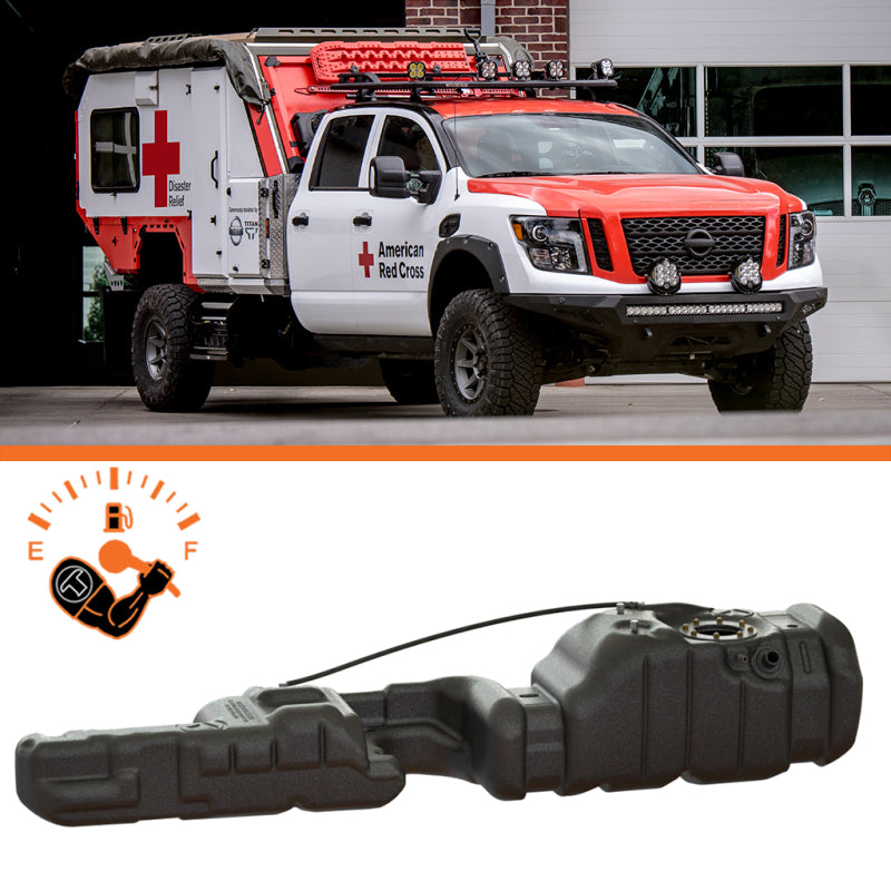 Titan Fuel Tanks 16-19 Nissan Titan XD Cummins Crew Cab 6ft 7in Bed 50 Gallon XXL Mid-Ship Fuel Tank - Burkken Auto Parts