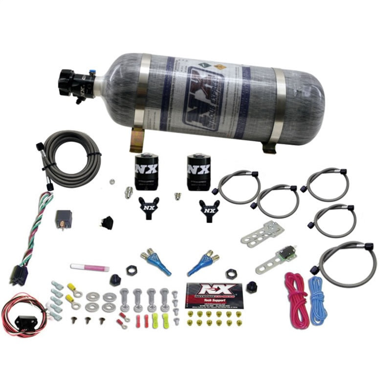 Nitrous Express 03-18 Nissan 350Z/370Z Dual Nozzle (35-150HP) w/Composite Bottle - Burkken Auto Parts