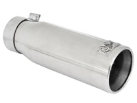 aFe MACH Force-XP 304 SS Sing Wall Pol Exh Tip Univ Exit 3in Inlet x 4in Outlet x 12in L - Clamp On - Burkken Auto Parts