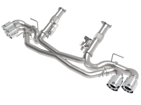 aFe MACH Force-Xp 3in to 2-1/2in 304SS Cat-Back (No Muff.) 2020 Chevy Corvette 6.2L- Polished Tip - Burkken Auto Parts