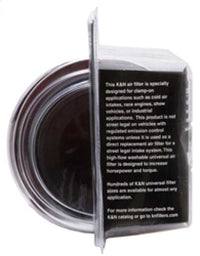 K&N Universal Air Filter Chrome Round Tapered Red - 4in Flange ID x 1.125in Flange Length x 9.5in H - Burkken Auto Parts