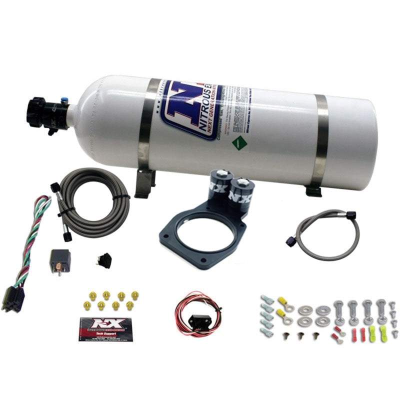 Nitrous Express 10-15 Chevrolet Camaro Nitrous Plate Kit (50-150HP) w/15lb Bottle - Burkken Auto Parts