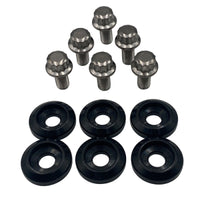 BLOX Racing New Fender Washers Kit M6 12pt - 6pc Large Diameter Black - Burkken Auto Parts