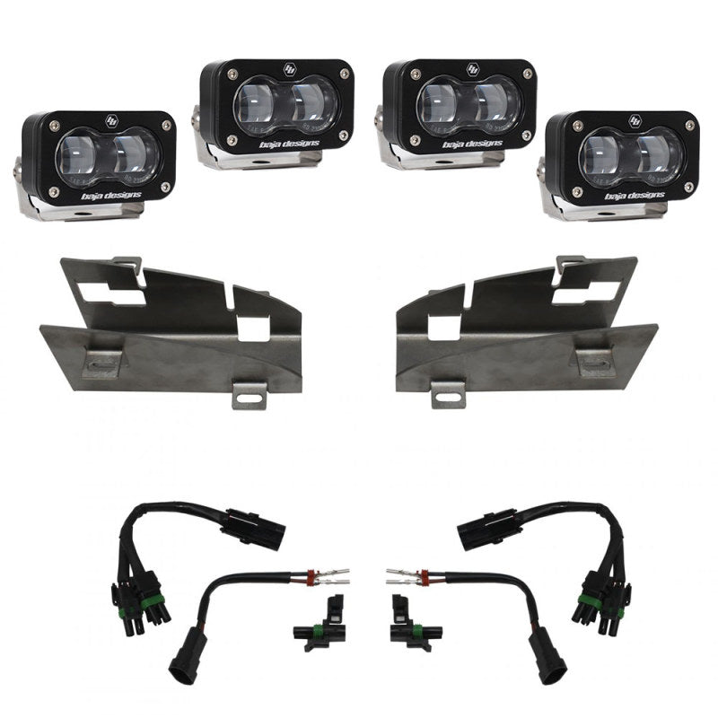 Baja Designs 19-22 Dodge RAM 1500 Rebel / 21-22 1500 TRX S2 SAE Dual Fog Pocket Light Kit - Clear - Burkken Auto Parts