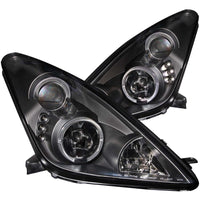 ANZO 2000-2005 Toyota Celica Projector Headlights w/ Halo Black - Burkken Auto Parts