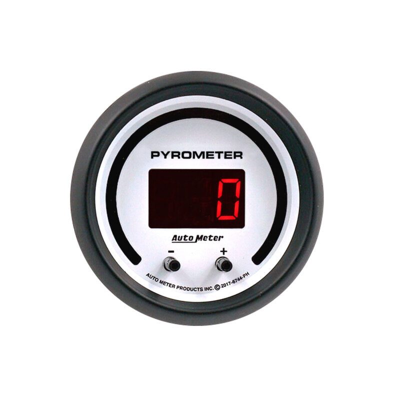 Autometer 52.4mm White Two Channel 0-2000 Degree Pyrometer (EGT) Phantom Elite Digital Gauge - Burkken Auto Parts