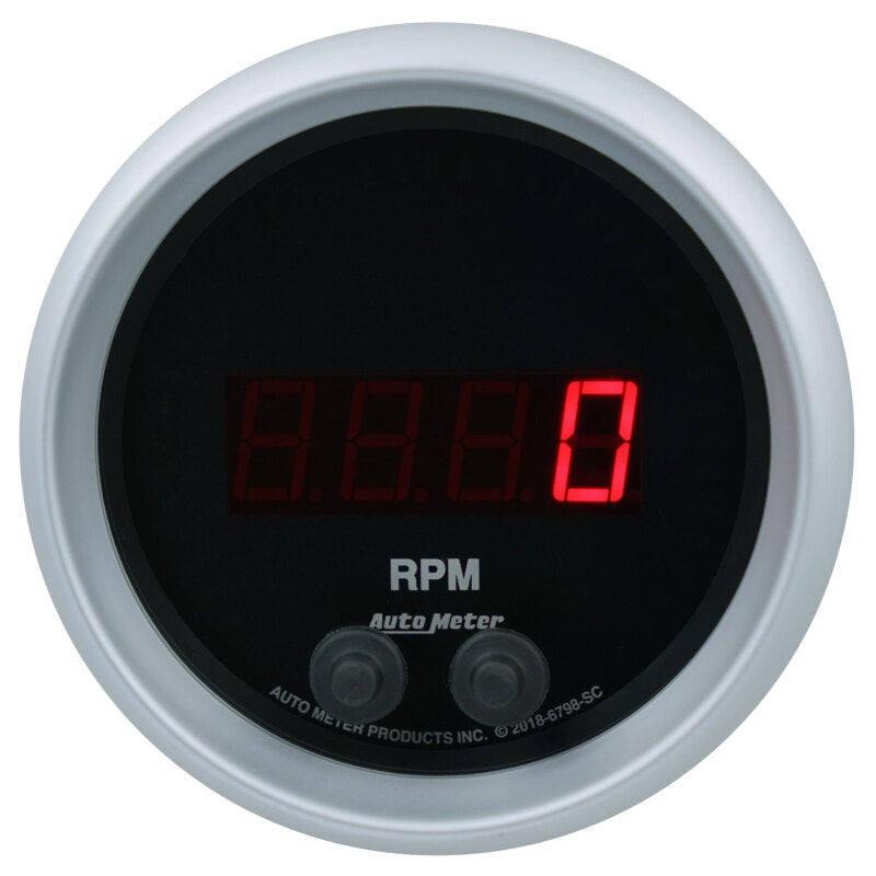 Autometer 85.7mm Black 0-16K RPM Tachometer Sport-Comp Elite Digital Gauge - Burkken Auto Parts