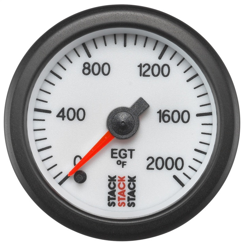 Autometer Stack 52mm 0-2000 Deg F Pro Stepper Motor Exhaust Gas Temp Gauge - White - Burkken Auto Parts