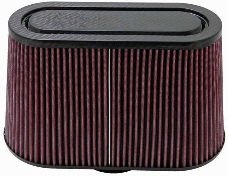 K&N Universal Filter with Carbon Fiber Top & Base-12in Base O/S Length x 6in Base O/S Width x 7in H - Burkken Auto Parts