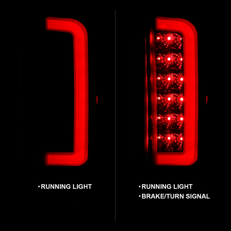 ANZO 1987-1996 Ford F-150 LED Taillights Black Housing Smoke Lens (Pair) - Burkken Auto Parts