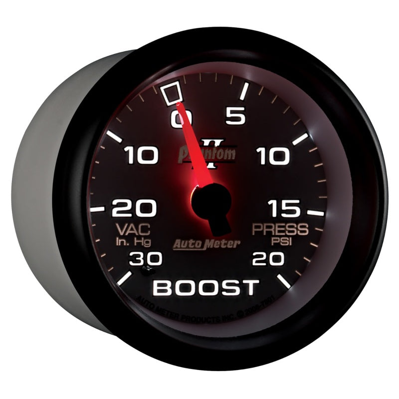 AutoMeter Gauge Vac/Boost 2-5/8in. 30Inhg-20PSI Mechanical Phantom II - Burkken Auto Parts