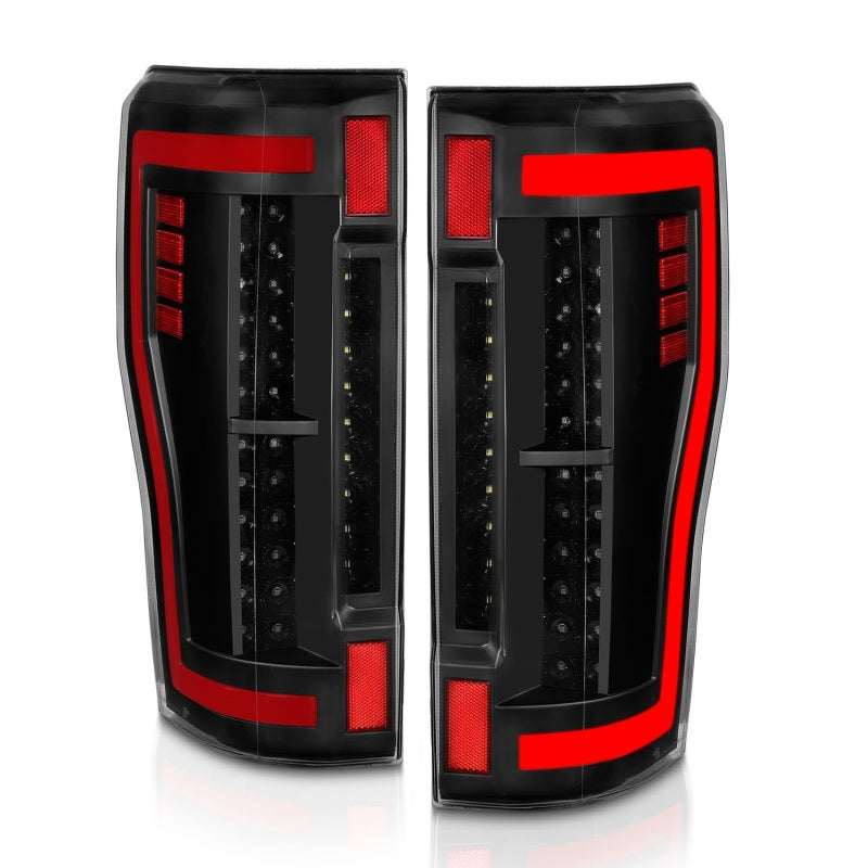 ANZO 2017+ Ford F-250 LED Taillights - Black/Clear - Burkken Auto Parts