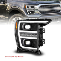 ANZO 21-23 Ford F150 LED Projector Headlight w/Switchback+Sequential - Black (Passenger Side Only) - Burkken Auto Parts
