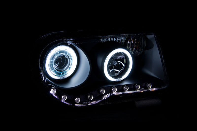 ANZO 2005-2010 Chrysler 300C Projector Headlights w/ Halo Black (CCFL) G2 - Burkken Auto Parts