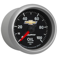 AutoMeter Gauge Oil Press 2-1/16in. 100PSI Digital Stepper Motor Chevy Gold Bowtie - Burkken Auto Parts