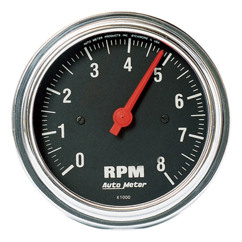 Autometer Traditional Chrome 3-3/8in 8K RPM In Dash Tachometer - Burkken Auto Parts