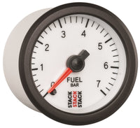 Autometer Stack 52mm 0-7 Bar M10 Male Pro Stepper Motor Fuel Pressure Gauge - White - Burkken Auto Parts