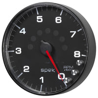 Autometer Spek-Pro Gauge Tachometer 5in 8K Rpm W/Shift Light & Peak Mem Black/Black - Burkken Auto Parts