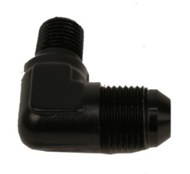 Aeromotive Fitting Elbow 1/4in-MNPT to AN-08 90-Deg Black - Burkken Auto Parts