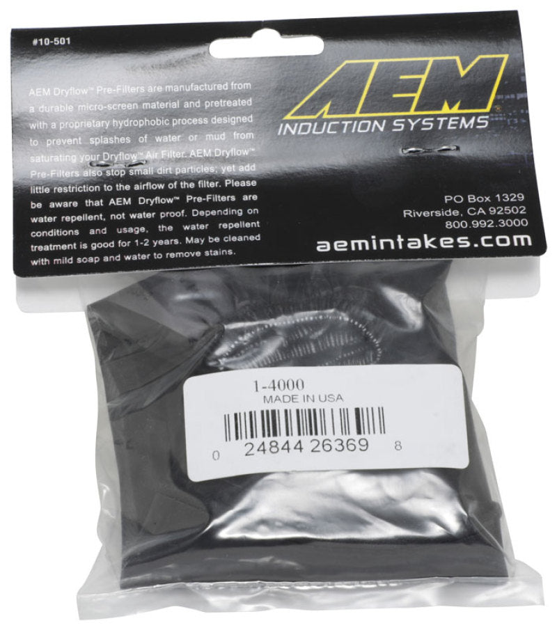 AEM Air Filter Wrap 6 in Base 5 1/4 in Top 5 in Tall - Burkken Auto Parts