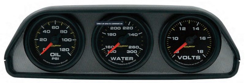 AutoMeter Extreme Environment 3 Gauge Kit w/ Universal Dash Pod - Burkken Auto Parts
