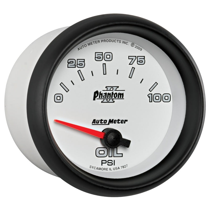 Autometer Phantom II 2 5/8in 0-100 PSI Short Sweep Electronic Oil Pressure Gauge - Burkken Auto Parts