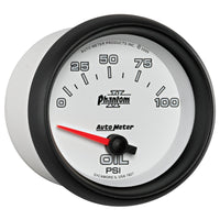 Autometer Phantom II 2 5/8in 0-100 PSI Short Sweep Electronic Oil Pressure Gauge - Burkken Auto Parts