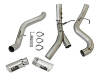 aFe ATLAS 4in DPF-Back Alum Steel Exhaust System w/Dual Exit Polished Tip 2017 GM Duramax 6.6L (td) - Burkken Auto Parts