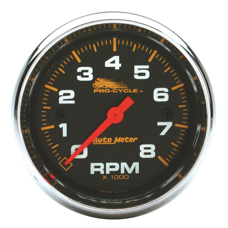 Autometer Pro-Cycle Gauge Tach 2 5/8in 8K Rpm 2&4 Cylinder Black - Burkken Auto Parts