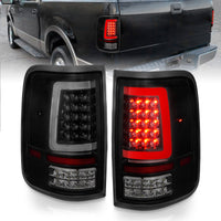 ANZO 2004-2006 Ford F-150 LED Tail Lights w/ Light Bar Black Housing Smoke Lens - Burkken Auto Parts