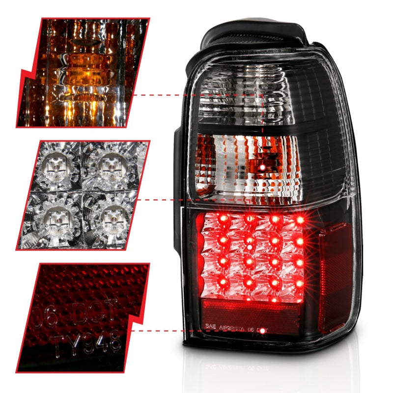 ANZO 2001-2002 Toyota 4 Runner LED Taillights Black - Burkken Auto Parts