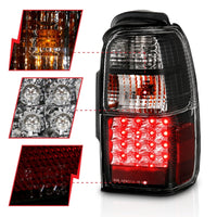 ANZO 2001-2002 Toyota 4 Runner LED Taillights Black - Burkken Auto Parts