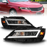 ANZO 14-20 Chevrolet Impala Square Projector LED Bar Headlights w/ Black Housing - Burkken Auto Parts