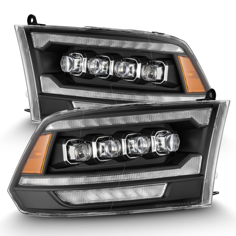 AlphaRex 09-18 Dodge Ram 2500 NOVA LED Proj Headlights Plank Style Design Black w/ Activation Light - Burkken Auto Parts