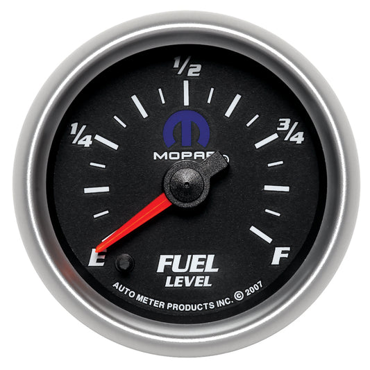 Autometer Mopar 2-1/16in 0-280 Ohm Programmable Fuel Level Gauge - Black - Burkken Auto Parts