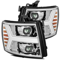 AlphaRex 07-13 Chevy 1500HD PRO-Series Proj Headlights Plank Style Chrome w/Activ Light/Seq Signal - Burkken Auto Parts