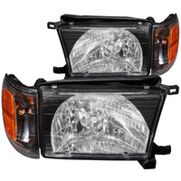 ANZO 1999-2002 Toyota 4Runner Crystal Headlights Black - Burkken Auto Parts