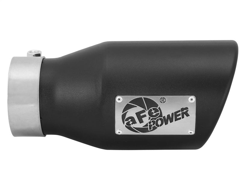 aFe Power Gas Exhaust Tip Black- 3 in In x 4.5 out X 9 in Long Bolt On (Black) - Burkken Auto Parts