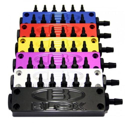 BLOX Racing Billet 6-Port Vacuum Manifold Kit - Black - Burkken Auto Parts