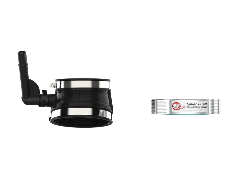 aFe 2020 Vette C8 Silver Bullet Aluminum Throttle Body Spacer Works w/ Factory Intake Only - Silver - Burkken Auto Parts