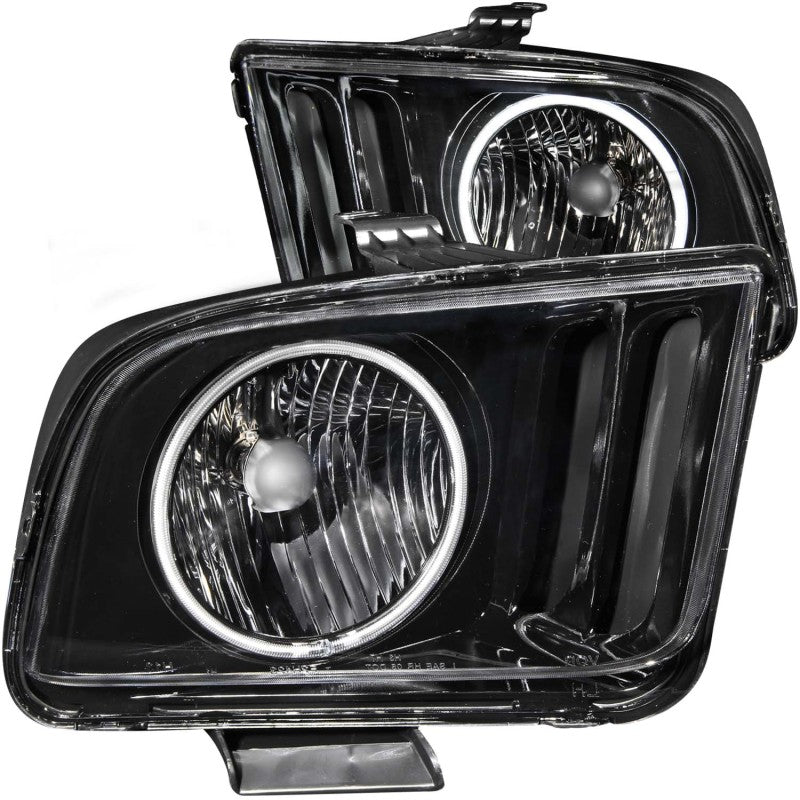 ANZO 2005-2009 Ford Mustang Crystal Headlights w/ Halo Black (CCFL) - Burkken Auto Parts
