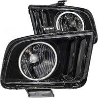 ANZO 2005-2009 Ford Mustang Crystal Headlights w/ Halo Black (CCFL) - Burkken Auto Parts